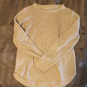 Pink Clover Cream Textured Crewneck Sweater
